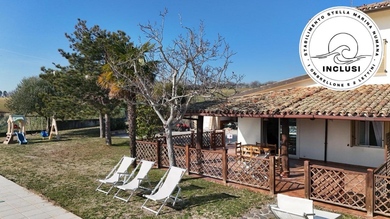 Viva3 - Numana, Ampio Trilocale In Villa Con Piscina エクステリア 写真